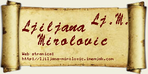 Ljiljana Mirolović vizit kartica